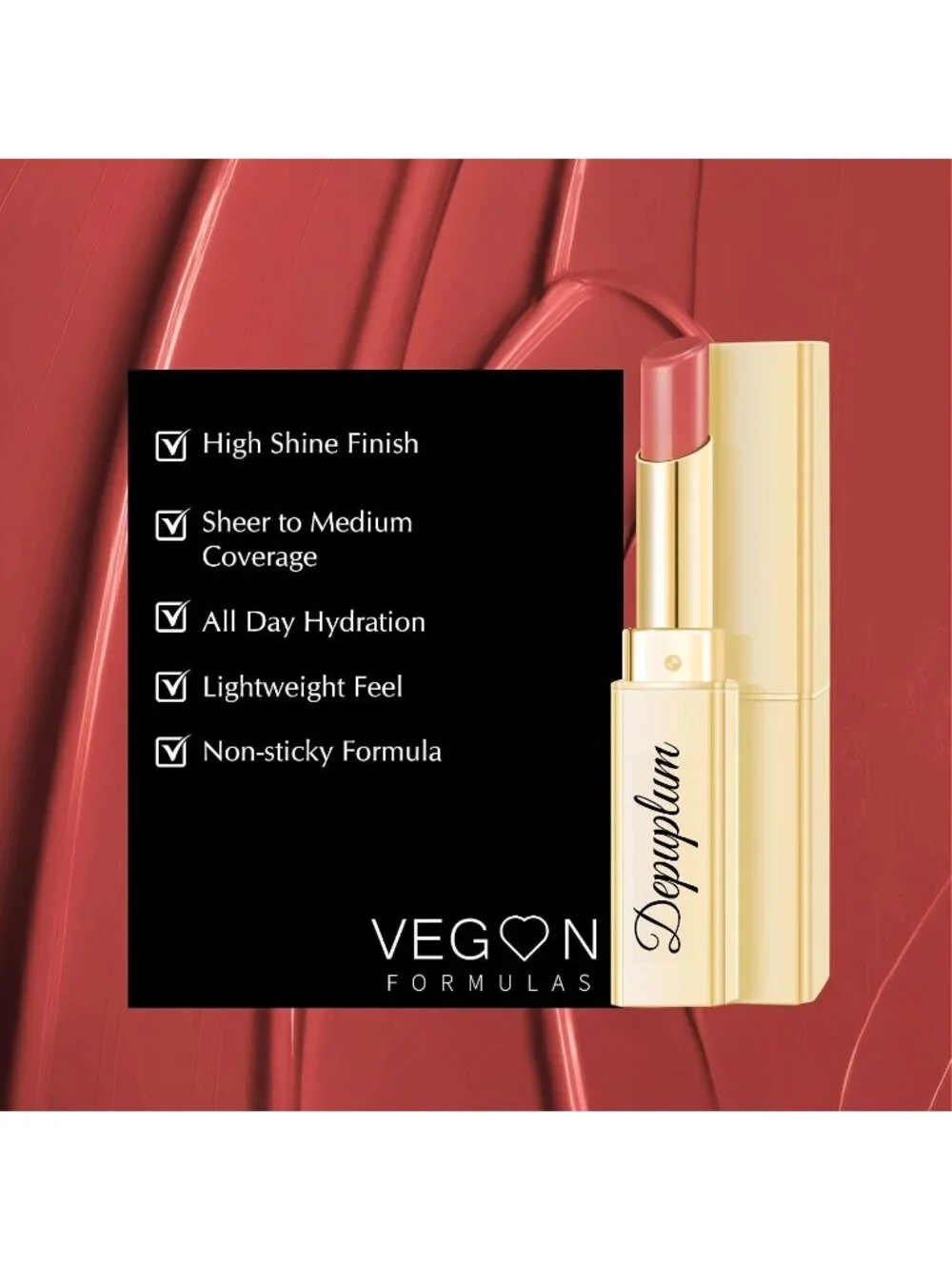 Women's DEM97 Rose Kiss Glow Reviver Moisture Lip Gloss Creamy Tinted Lip Balm